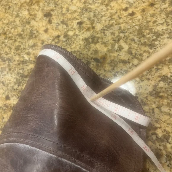 Frye Jane over the knee or cuffed leather boots brown size 8 Made in Mexico - Picture 11 of 14